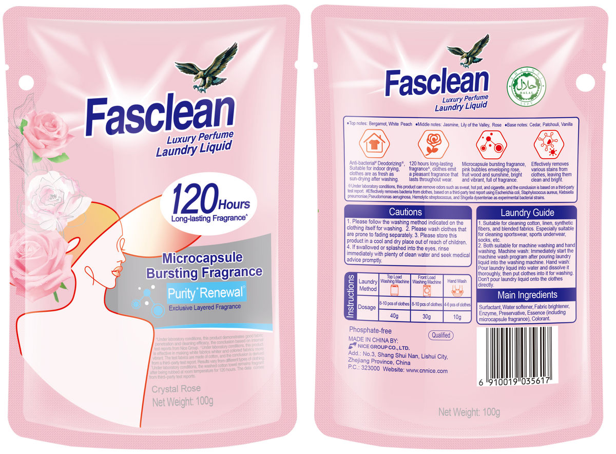 100gFasclean高奢香水香氛洗衣液(晶钻玫 瑰D)(DS)